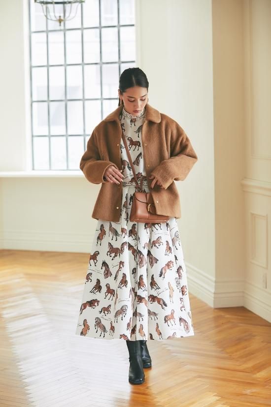 ホースプリントブラウス(オフホワイト) - seventen