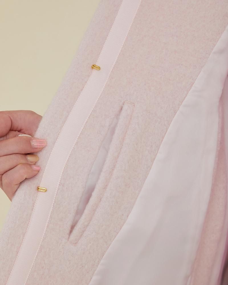 ミディアムコクーンシャギーコート(ピンク) - seventen