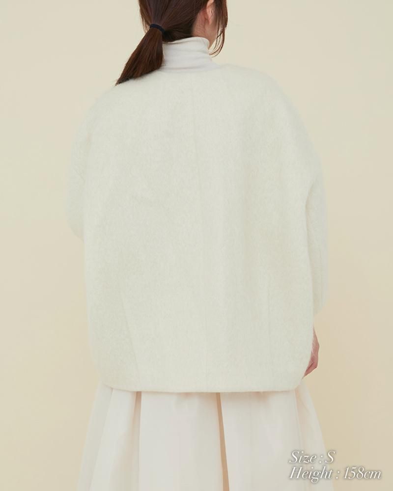 10％off】ミディアムコクーンシャギーコート(オフホワイト) - seventen