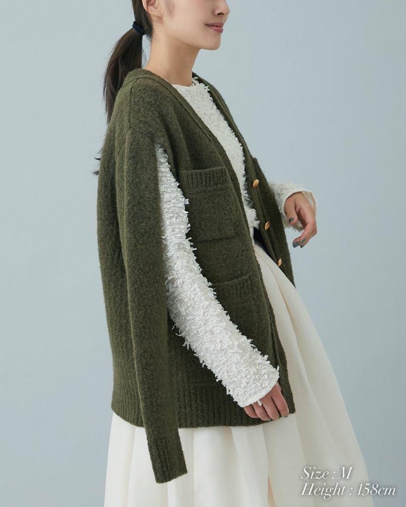 30％off】2WAYメルトンウールカーディガン(カーキ) - seventen