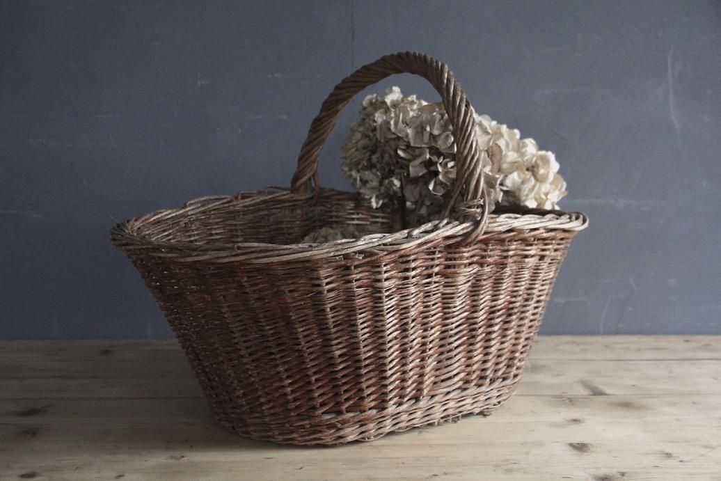 フランスアンティーク バスケット大 - L'atelier Brocante / ラトリエ