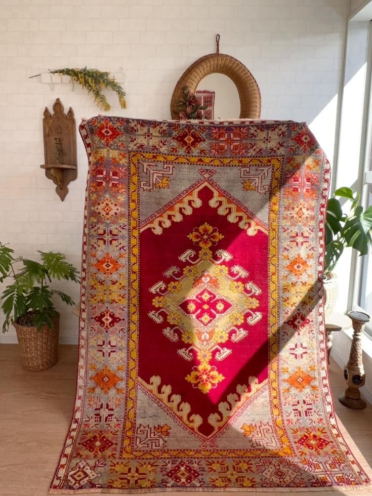 オールド絨毯 ヴィンテージラグ トルコ絨毯 カルス ヤストゥック