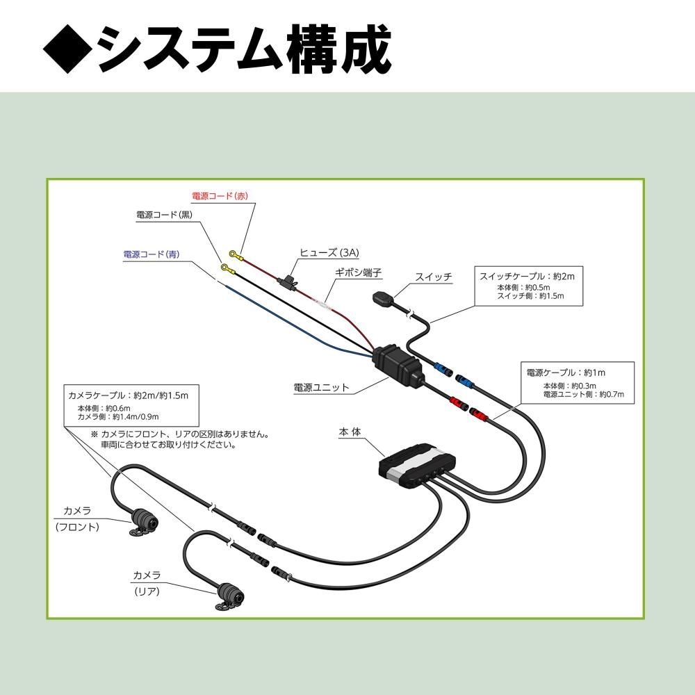 ドライブレコーダー バイク 前後2カメラ スタンダードモデル 2nd