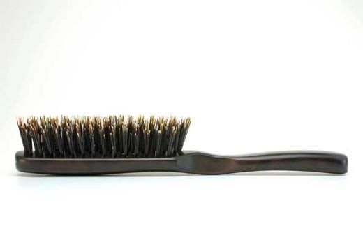 ファイナルセール平野 ヘアブラシ 新品未使用 手植え 猪毛 黒檀 専用袋