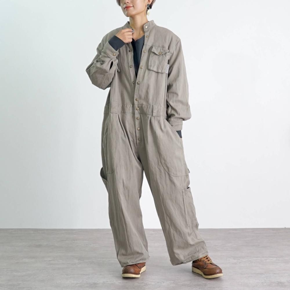 ゆったりShigotoninつなぎ/カーキ/三河織物