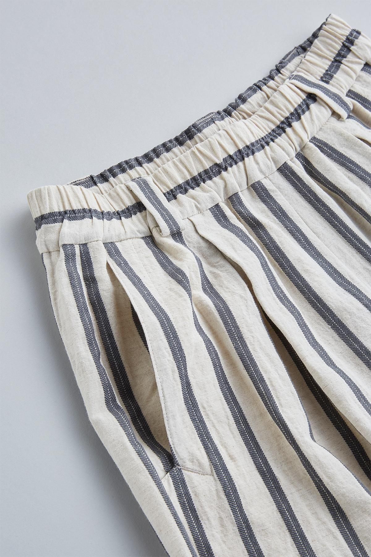 cotton linen gaucho pants ～stripe～ - atelier naruse｜Online
