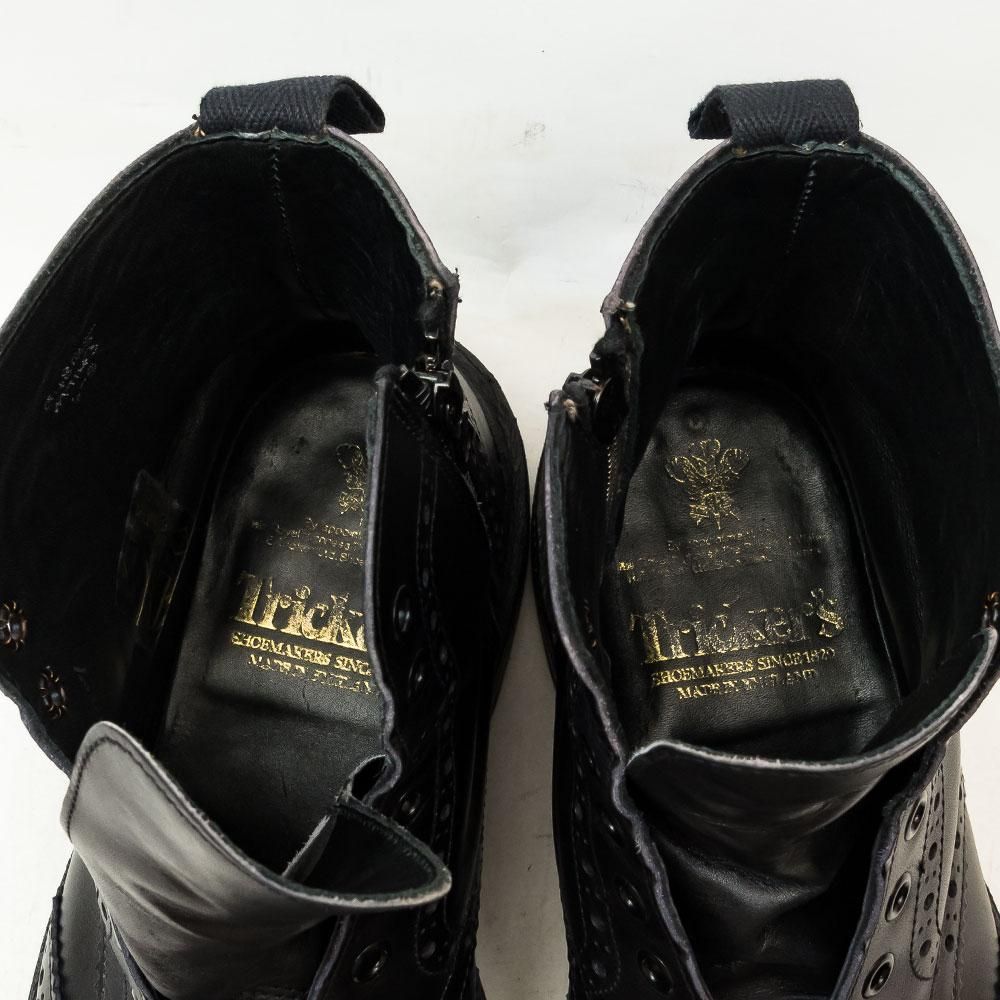 トリッカーズ M7143 カントリーブーツ サイドジップ ブラック サイズ