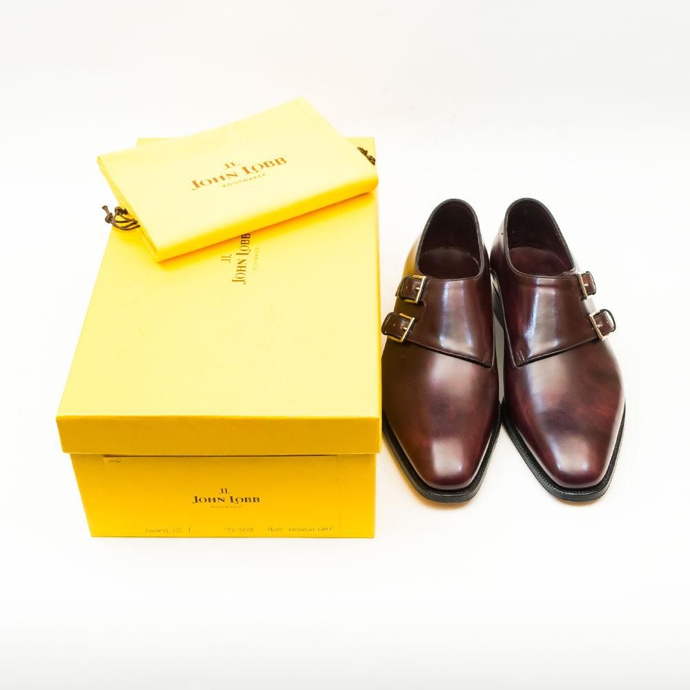 ジョンロブ CHAPEL(チャペル)ダブルモンク プラム ミュージアムカーフ