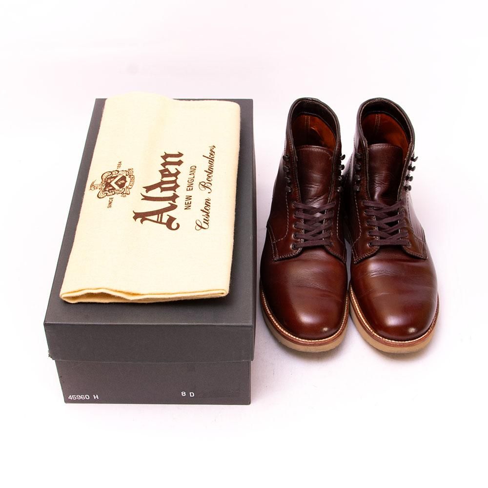 オールデン 45960H サービスブーツ プレーントゥ ダークブラウン