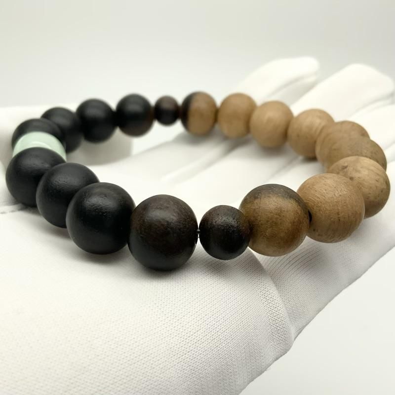 糸魚川翡翠 黒柿 ブレスレット 】 幻の木 国産 天然石 糸魚川産翡翠