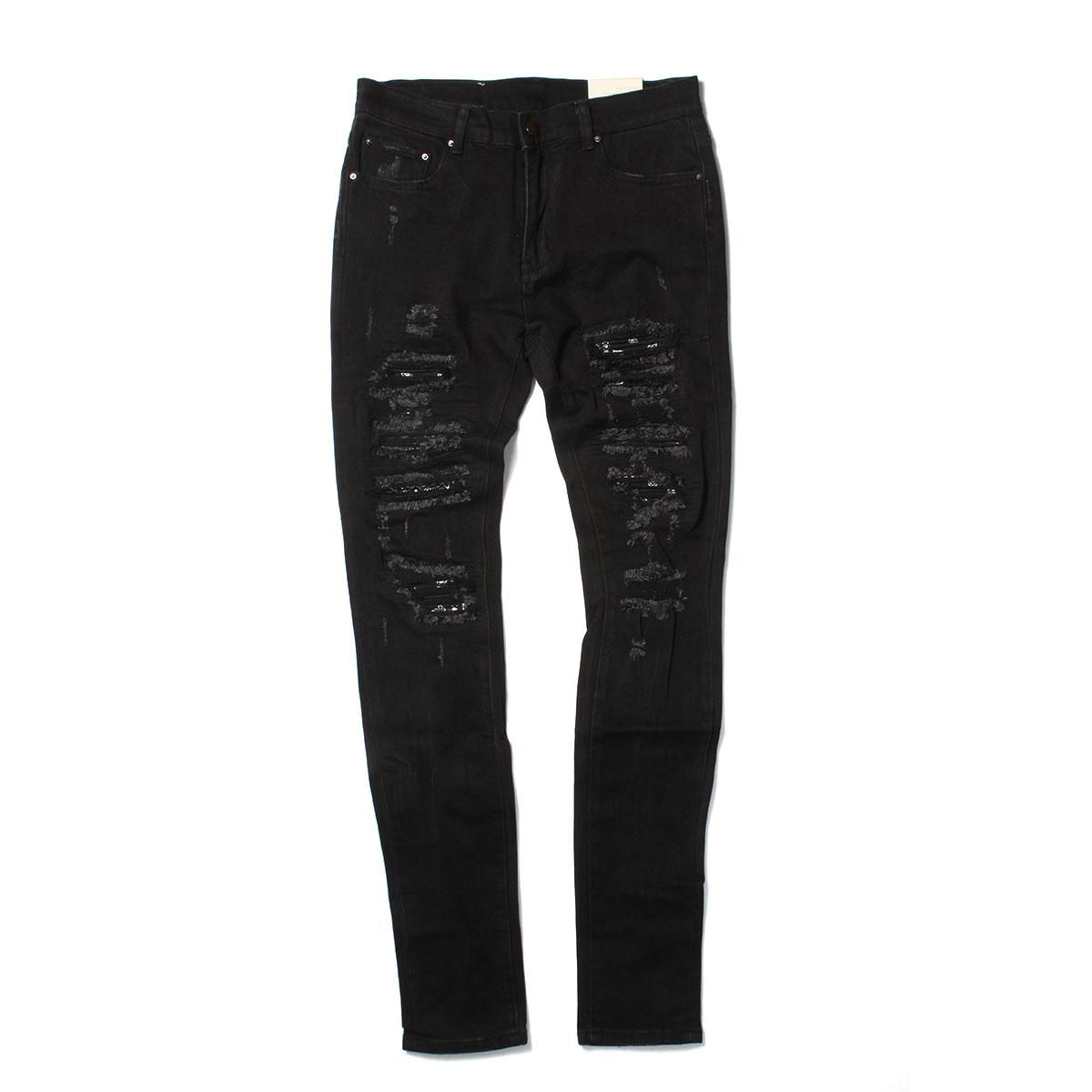 mnml] X165 Paisley Stretch Denim Black/Black (28～38インチ) - DOPE