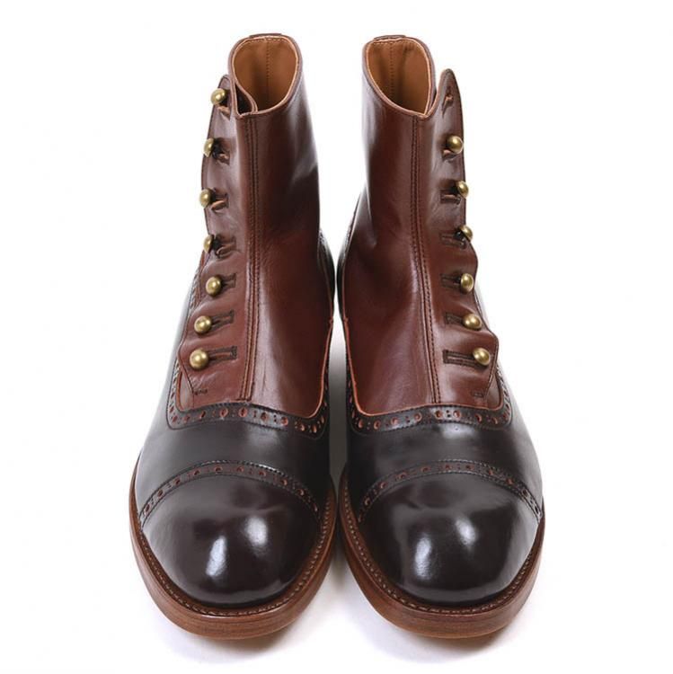 chausser C-7039C｜コードバン×ボタンブーツの極上バーガンディ