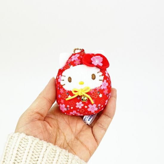 サンリオ ハローキティ 桜だるま マスコット レッド ぬいぐるみ