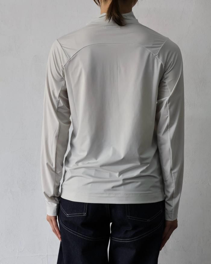 FUMIKA UCHIDA： NYLON JERSY ZIP-UP TOP - LIGHT GREY - ORANN ONLINE