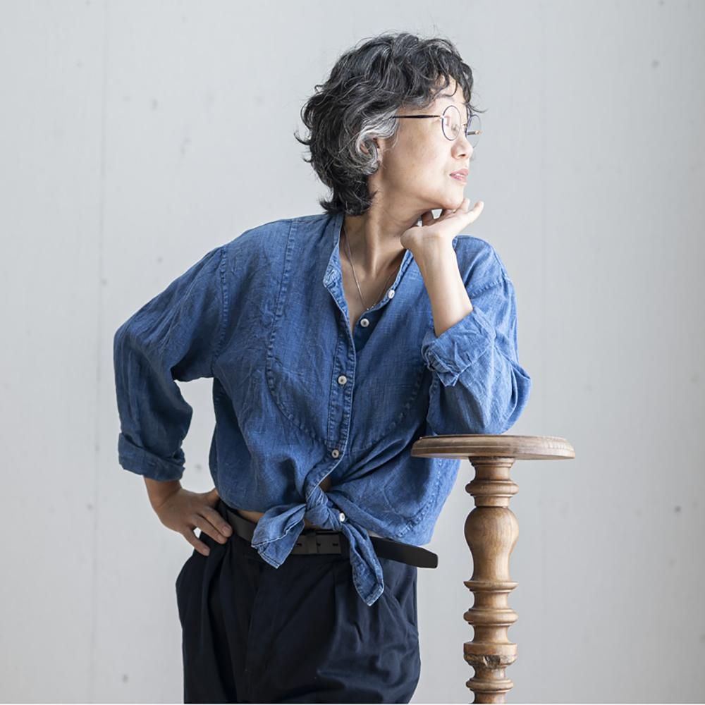 切替シャツ リネン 藍染・墨染・泥藍染 | 宝島染工公式通販