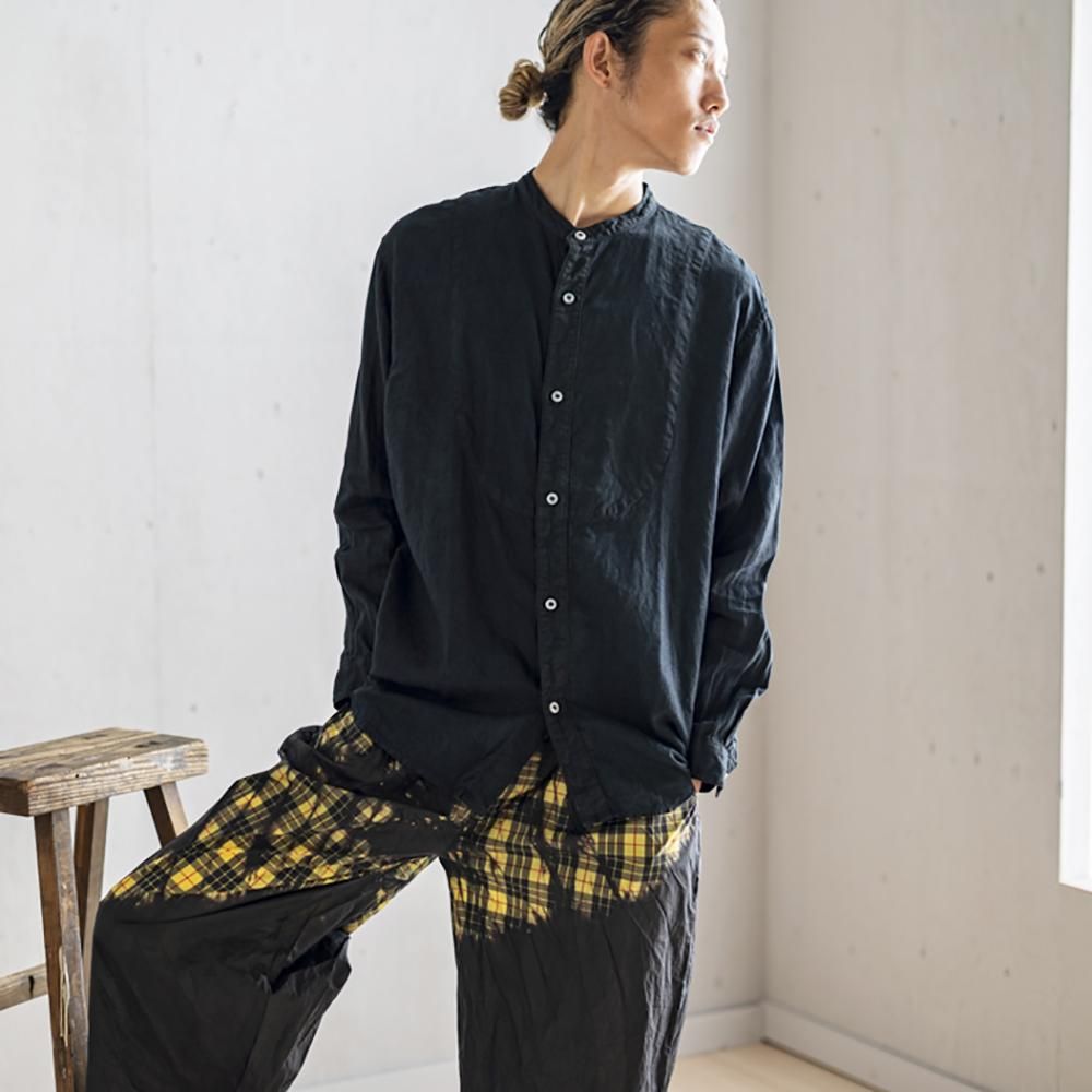 切替シャツ リネン 藍染・墨染・泥藍染 | 宝島染工公式通販