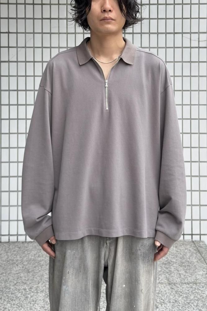 HALF ZIP POLO LS SHIRT(GRAY) - H-L