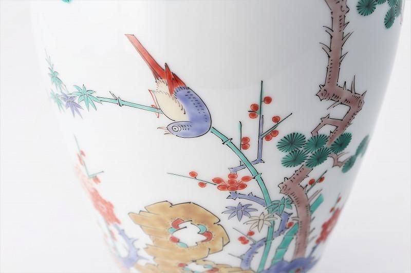 柿右衛門窯 松竹梅鳥文7寸花瓶