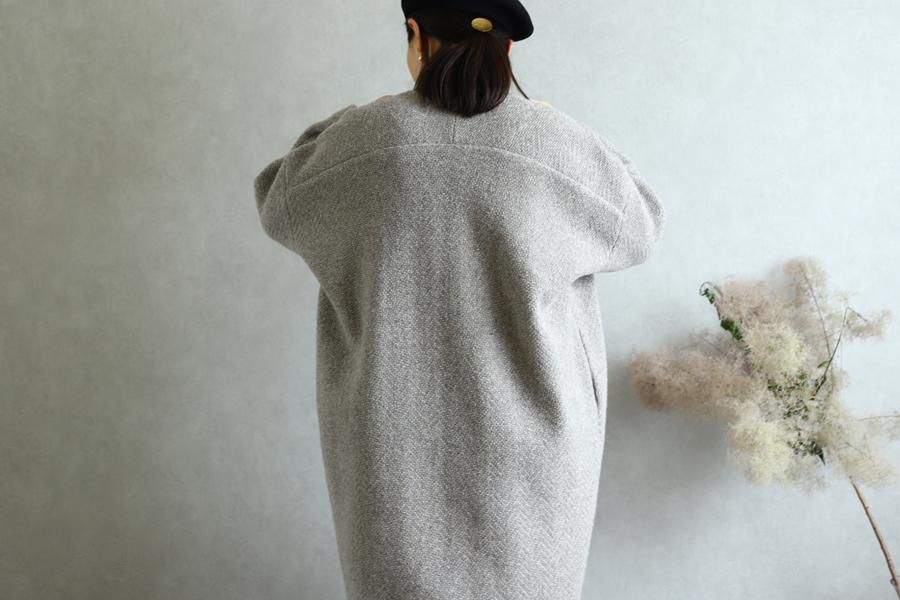 evam eva(エヴァム エヴァ)【2019aw新作】 ウールツイードローブコート