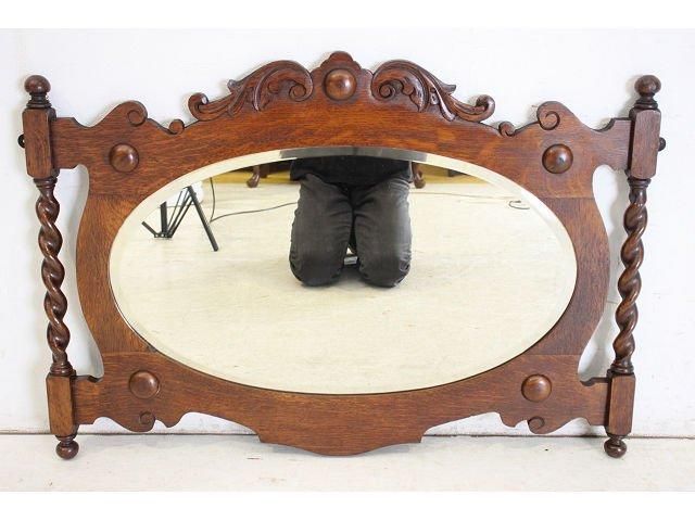 英国アンティーク家具 | ヴィクトリアンオークミラー - 【通販】英国
