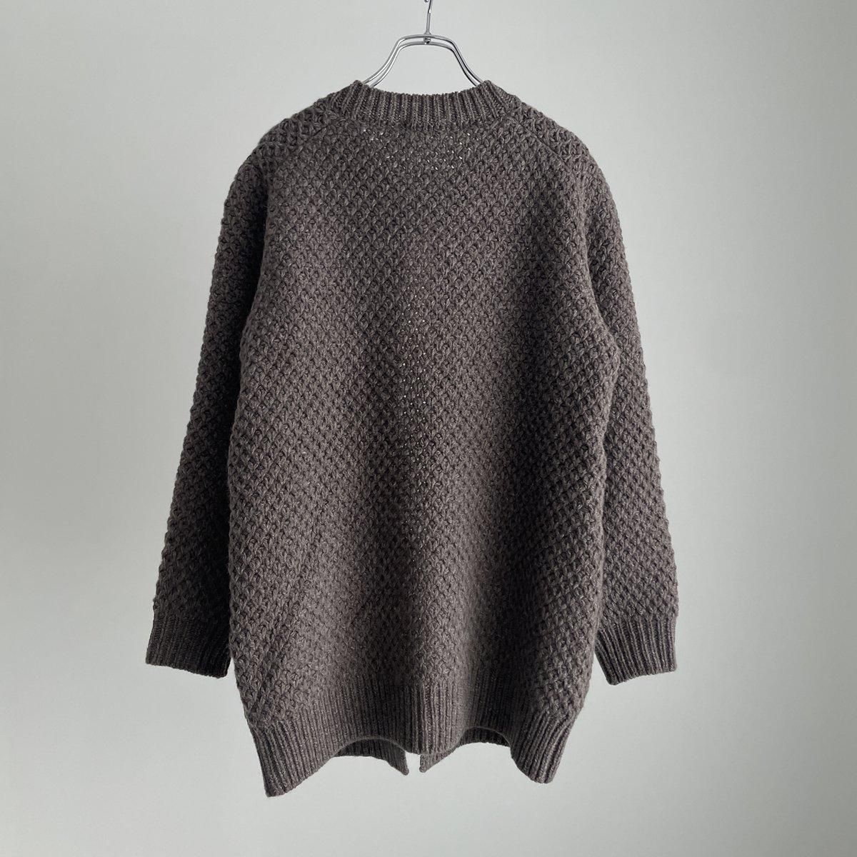 ANSPINNEN crew neck waffle cardigan(ヤク×カムバックラム)/ANS