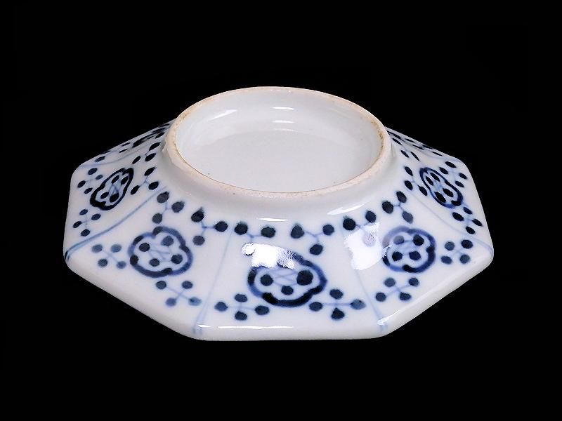 古伊万里 金襴手 鳳凰に龍図 八角4寸皿