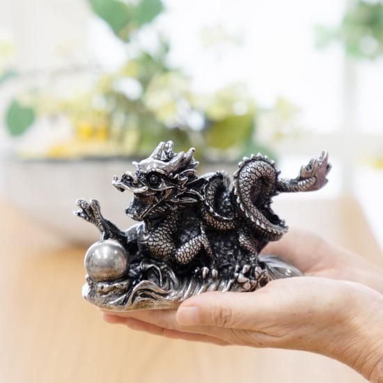 薩摩錫器 龍-TAKACHIHO置物黒漆加工＜薩摩錫器工芸館＞ - 「かごしま