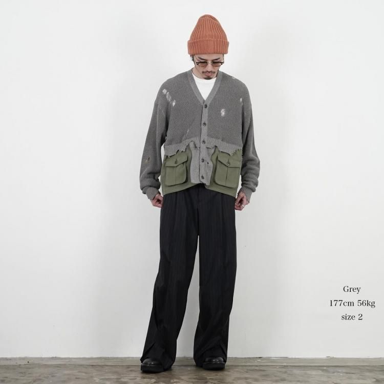 コッキ KHOKI 26ss デストロイドニットカーディガン Destroyed Knit
