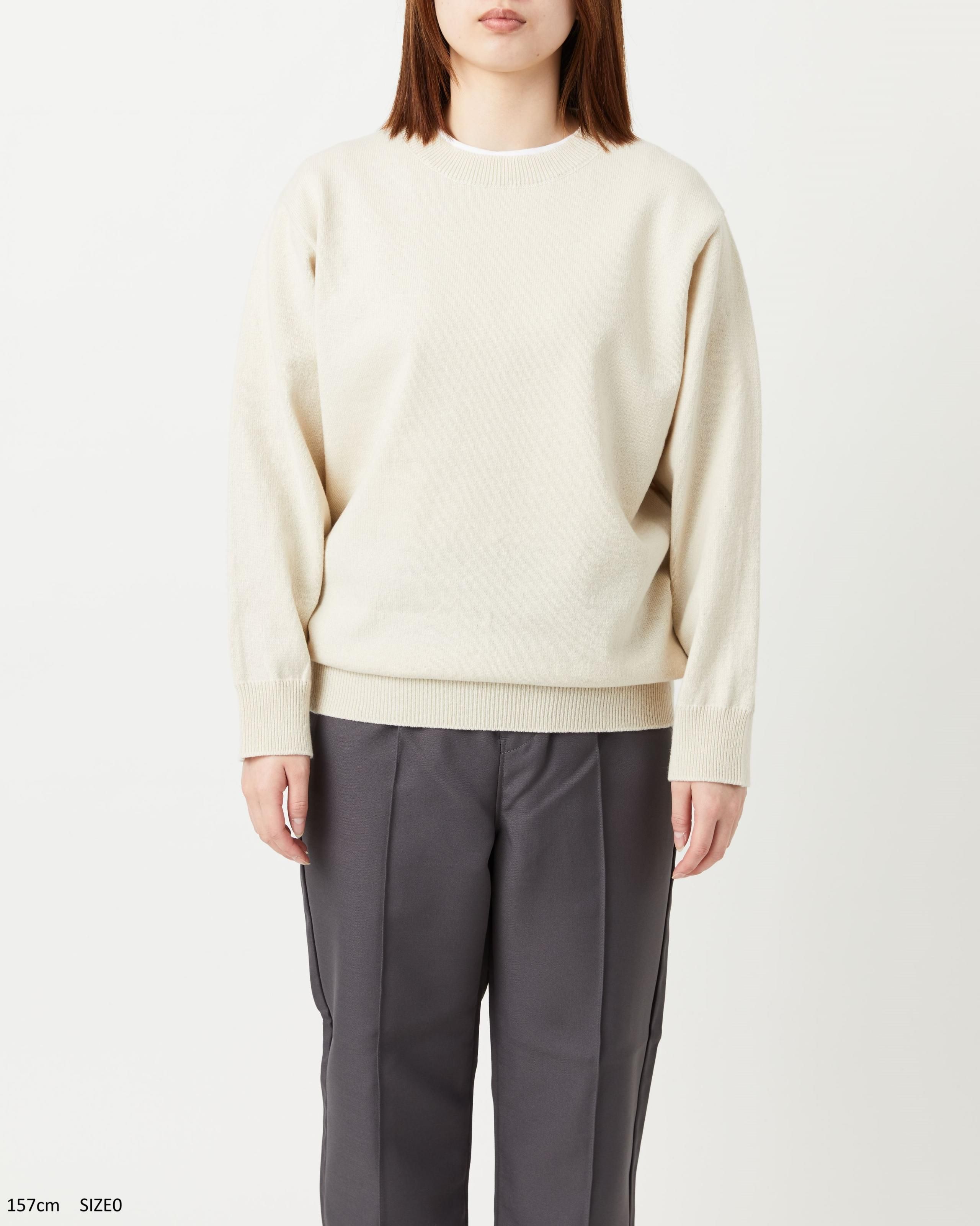 RIGID CASHMERE SWEATER Crew Neck Pullover - RAW - Yonetomi STORE