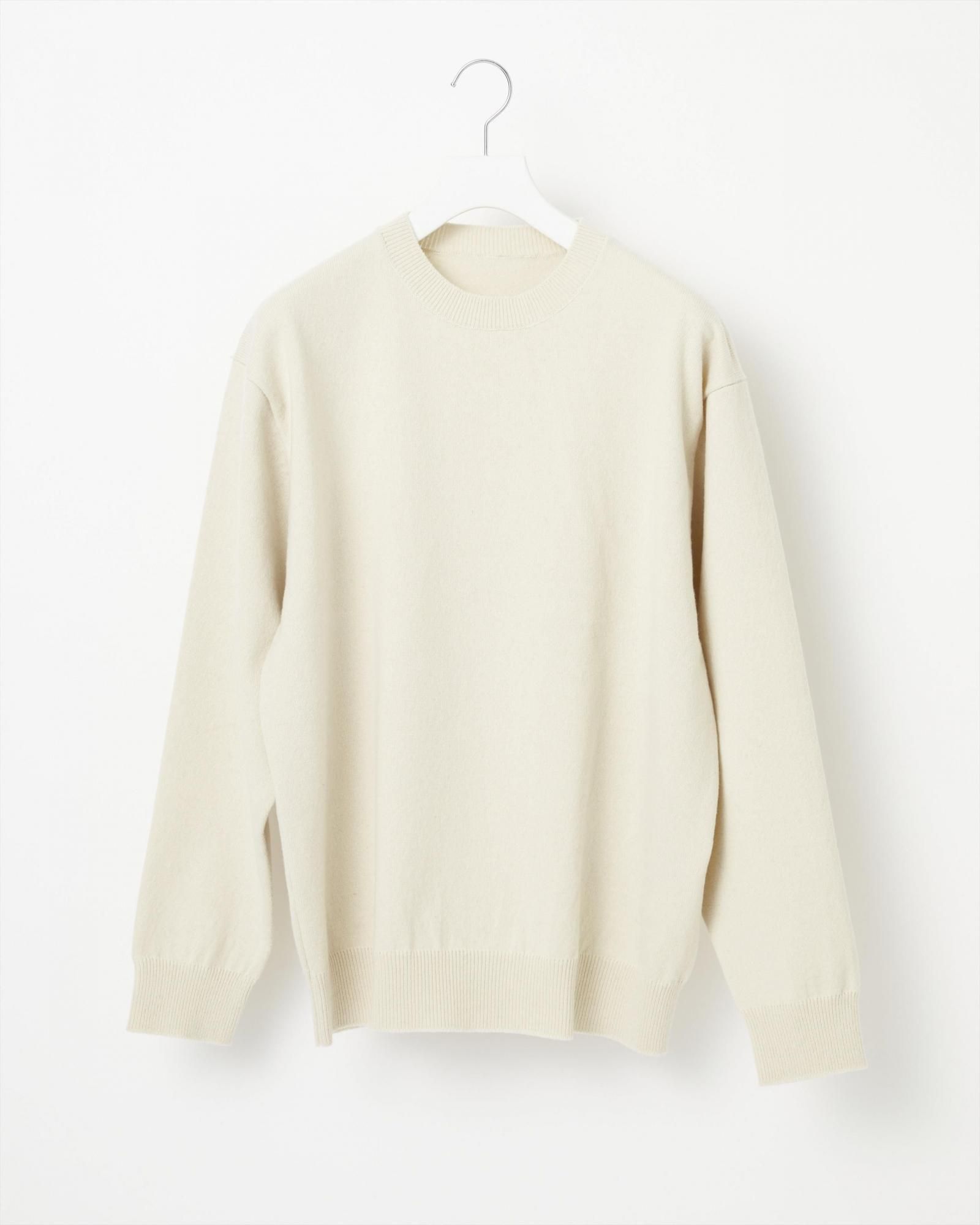 RIGID CASHMERE SWEATER Crew Neck Pullover - RAW - Yonetomi STORE