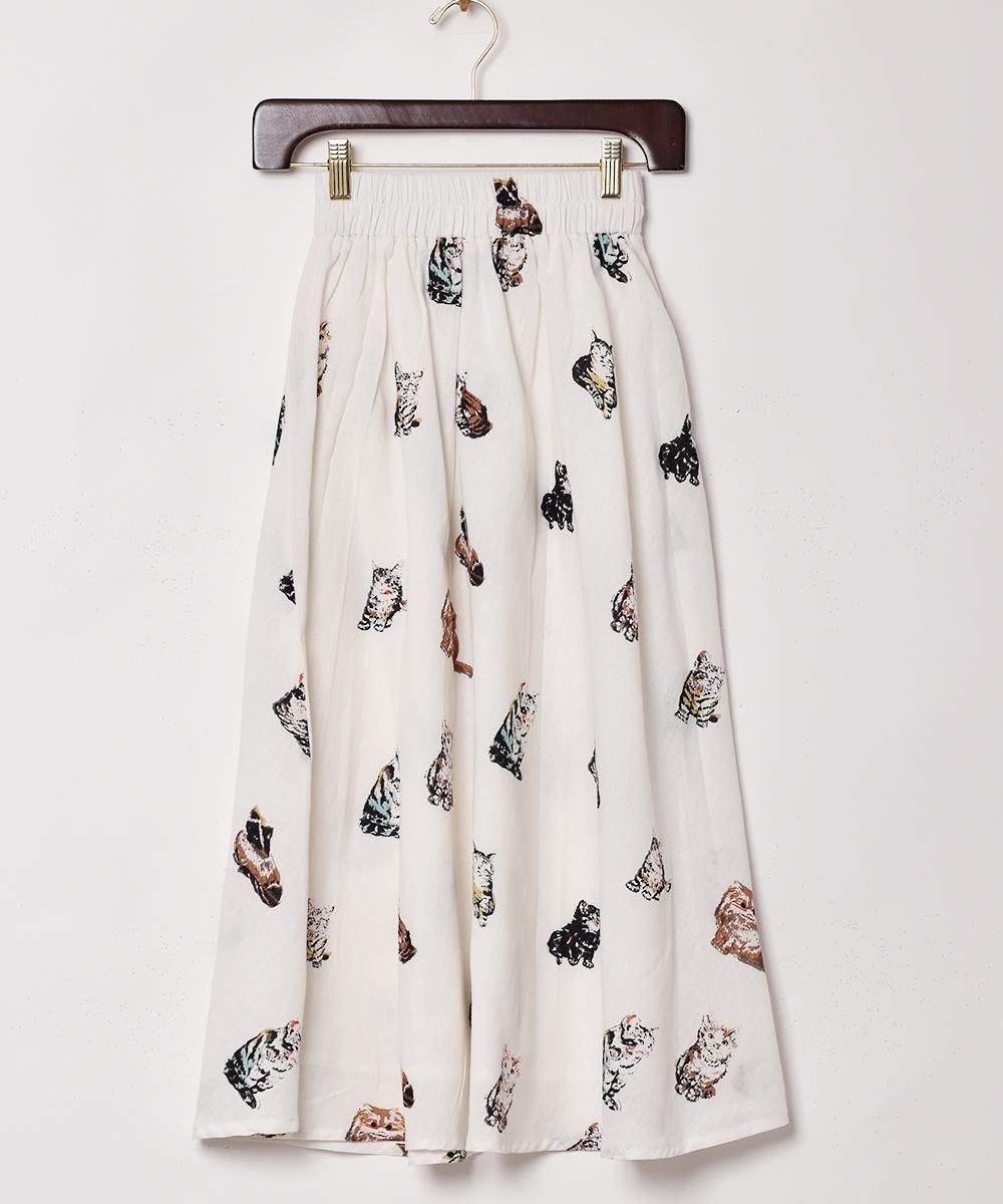 Emerald Motel」ネコ柄 スカート - 古着屋グレープフルーツ ムーン