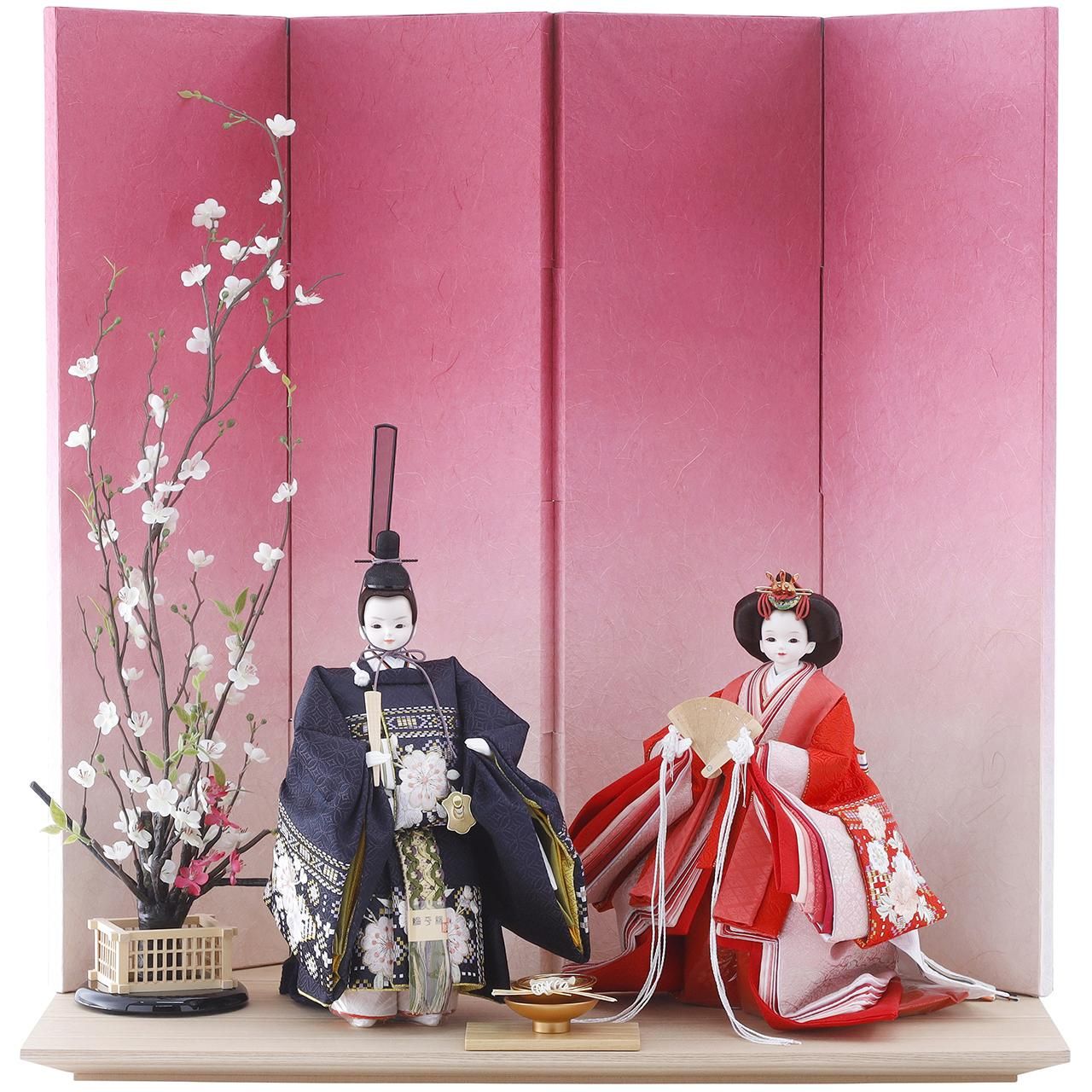 雛人形（ひな人形）「Rouge」｜恵林雛 親王飾り｜かわいいお顔の立ち雛