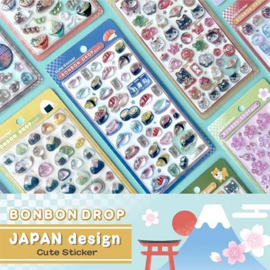ネコポス対応】和柄・ボンボンドロップシール お相撲さん - クーリア