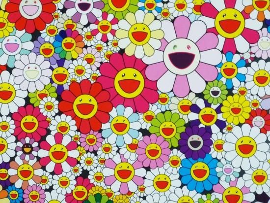 村上隆「天国のお花畑」絵画 額付 版画 - ギャラリーボヤージュ