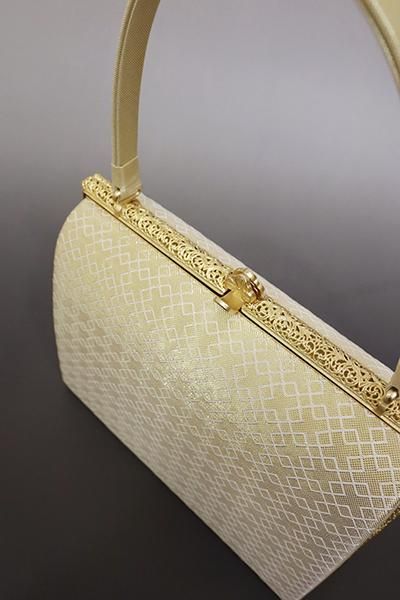 銀座【G-1717】東京神田胡蝶製 フォーマル 草履・バッグセット 金色