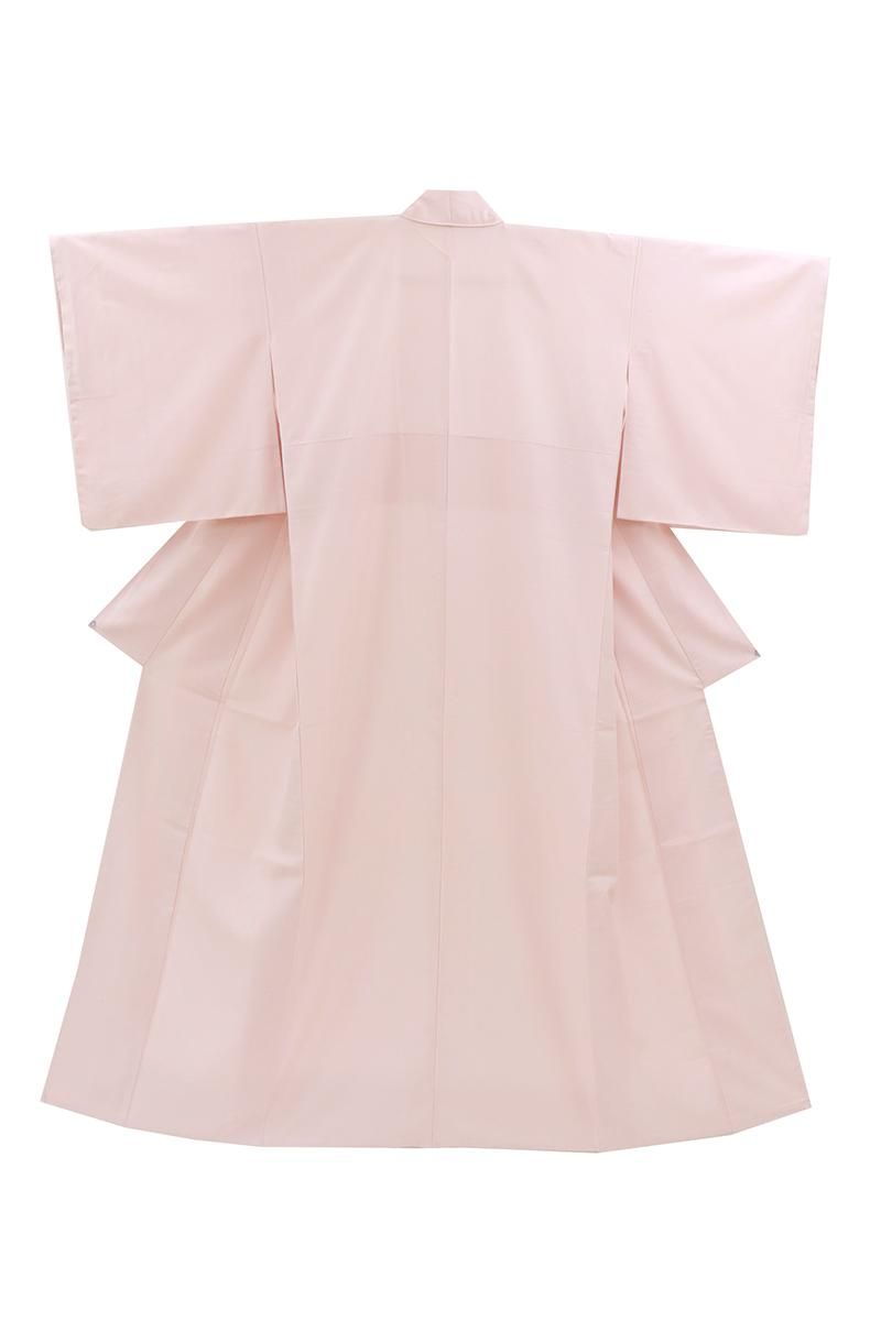 銀座【A-4045】紬 ピンク系 無地 :身丈156/裄66 - 銀座きもの青木