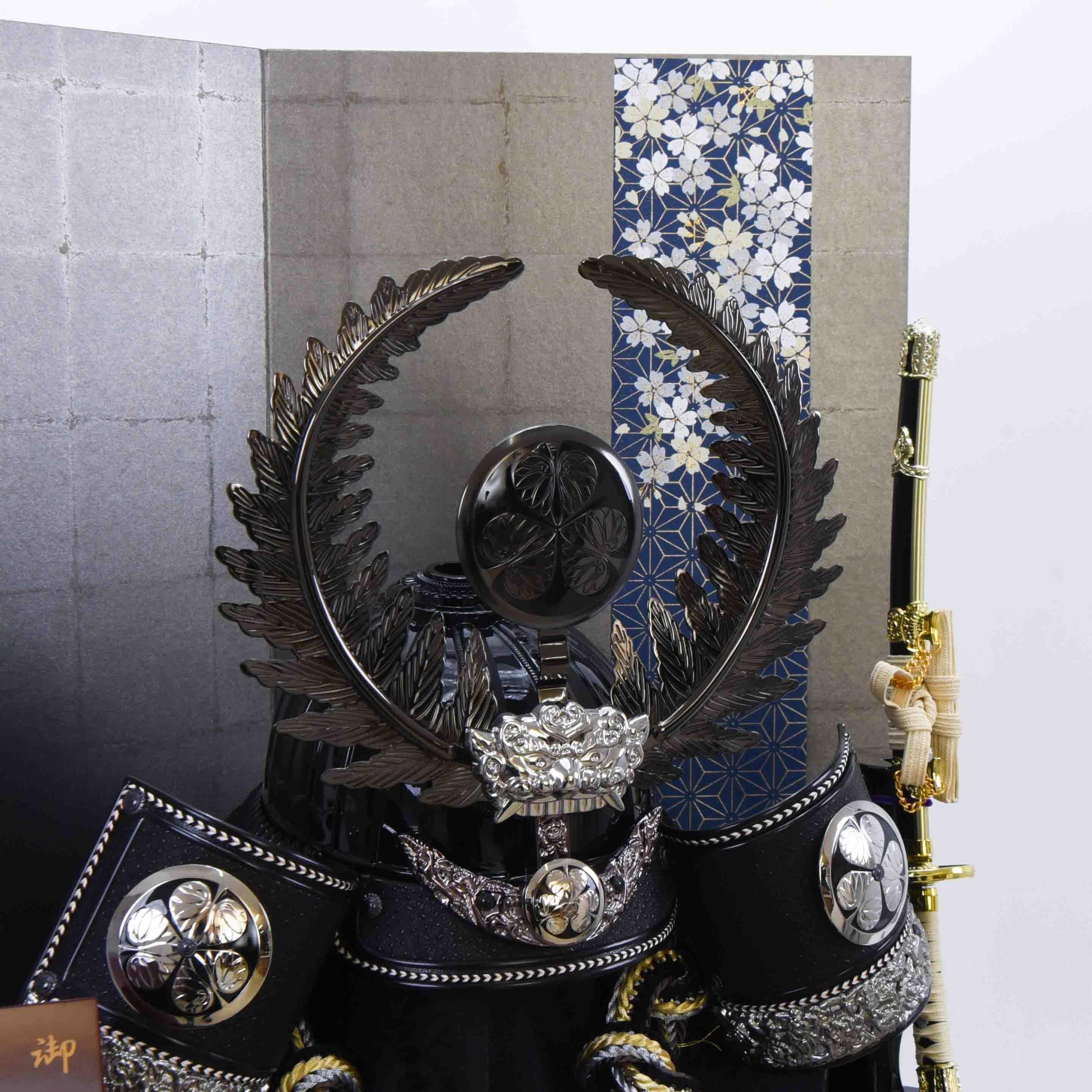 五月人形 25号 着用兜飾り 徳川家康公 収納台