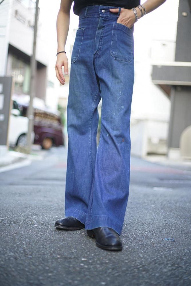 SEAFARER - USN】ヴィンテージ セーラーデニムパンツ 巻きパンツ