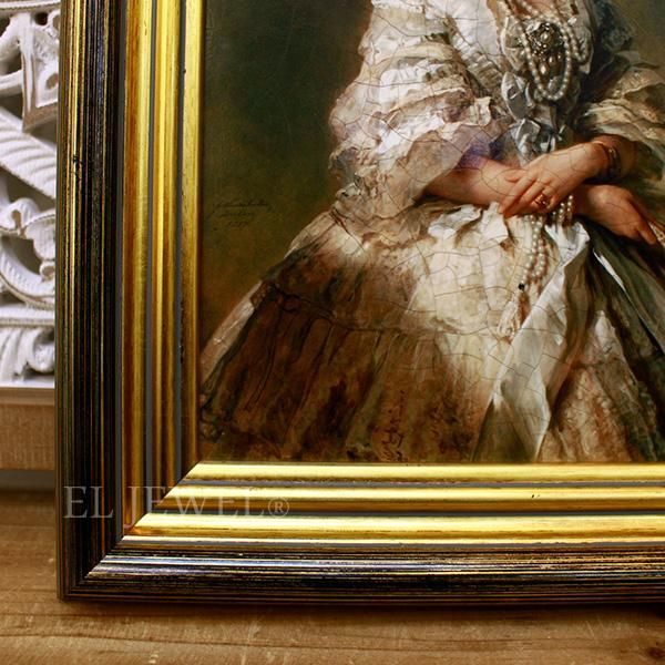 英国アンティーク 19世紀 貴婦人の肖像 額装 英国アンティーク 19世紀