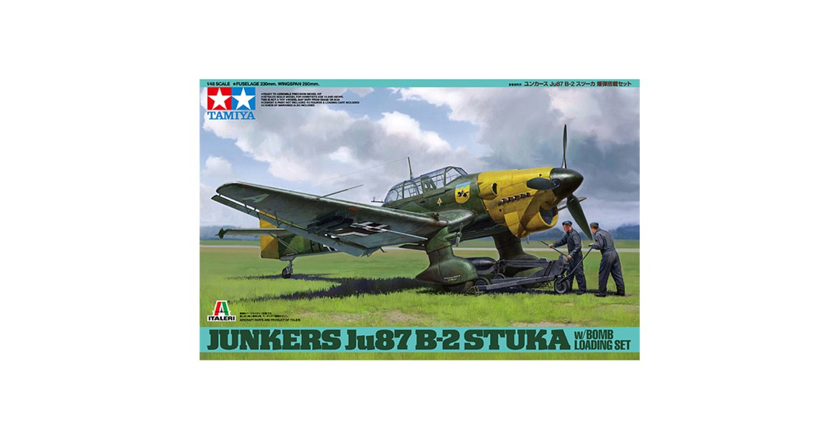 ドイツ空軍の急降下爆撃機「Ju87 B-2 スツーカ」の1/48模型、本日1/8