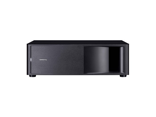 オンキヨー、縦置きと横置きの両方に対応するスリムなサブウーハー