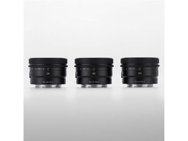 ソニー、小型・軽量設計のGレンズ「50mm F2.5」「40mm F2.5」「24mm F2