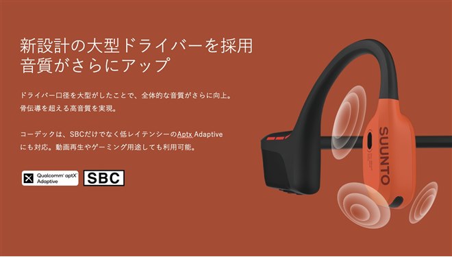 スント、大型ドライバーと大容量バッテリーを搭載した骨伝導イヤホン