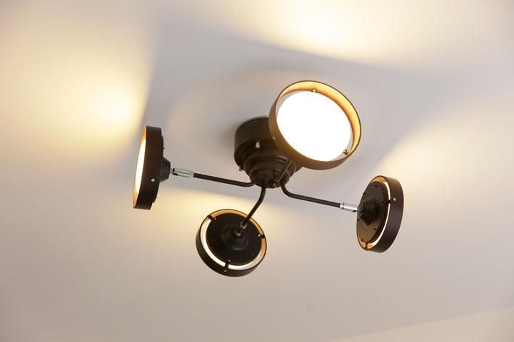 LED 4灯シーリングライト リモコン付き Planet ブラウン｜デザイン照明