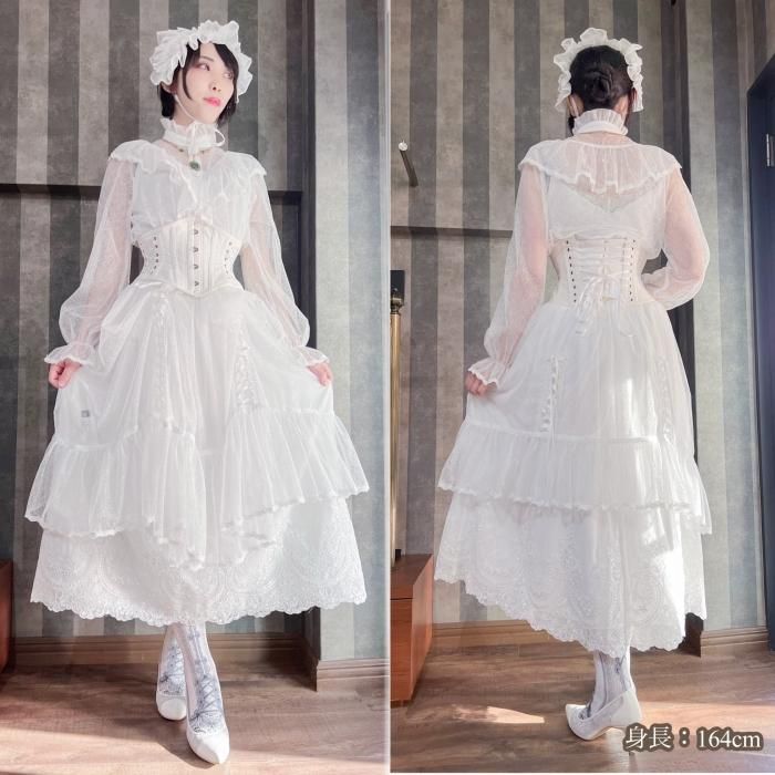 レースフリルブラウス（ホワイト） - 【公式】abilletage アビエ