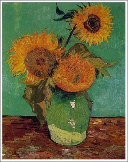 ゴッホ【3本のひまわり】 - 手描き 絵画（油絵複製画）販売のアート名画館