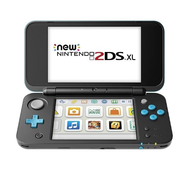 中古]北米版 Newニンテンドー2DS XL ブラック ターコイズ New Nintendo
