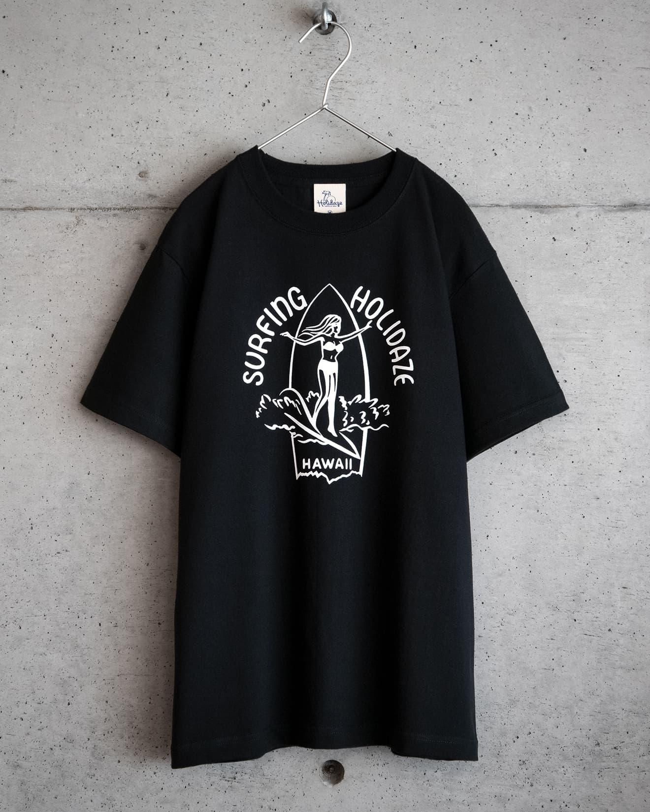 WAIKIKI SURF ハワイアン サーフTシャツ スミクロ - HOLIDAZE