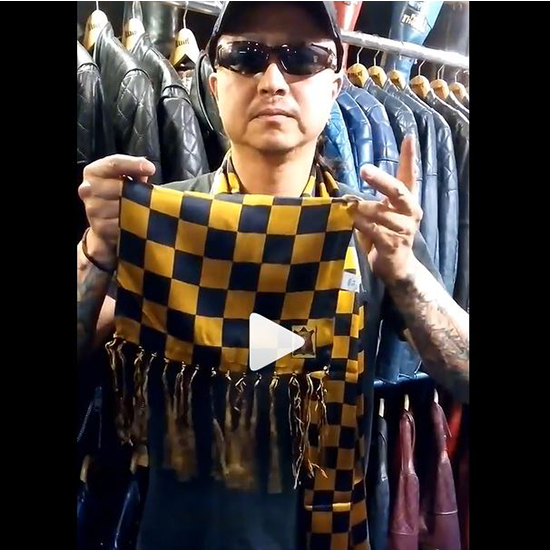 ロッカーズ マフラー カフェレーサー スカーフ ストール ゴールド x