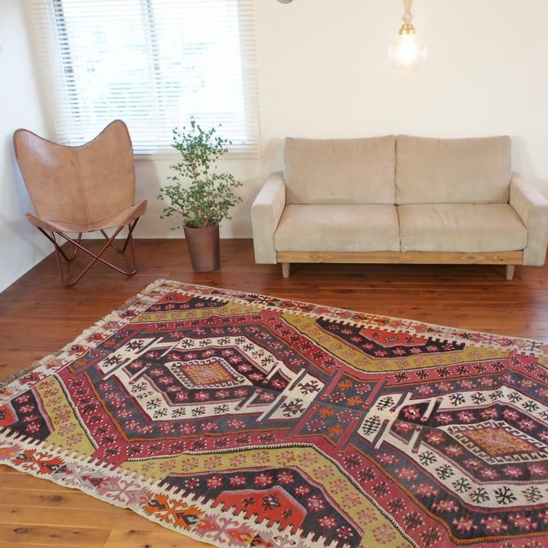 オールドキリム トルコ シワス 180×444cm 1930年代 ヴィンテージラグ